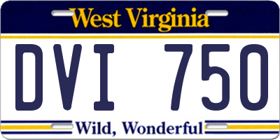 WV license plate DVI750