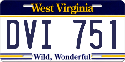 WV license plate DVI751