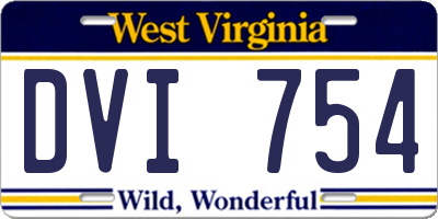 WV license plate DVI754
