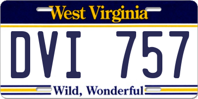 WV license plate DVI757