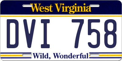 WV license plate DVI758