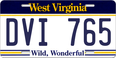 WV license plate DVI765