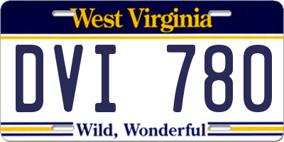 WV license plate DVI780