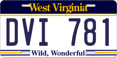 WV license plate DVI781