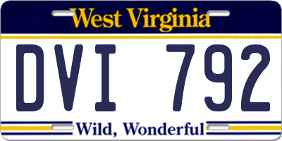 WV license plate DVI792