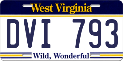 WV license plate DVI793