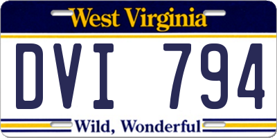 WV license plate DVI794