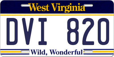 WV license plate DVI820