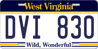 WV license plate DVI830