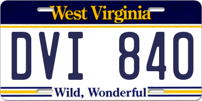 WV license plate DVI840