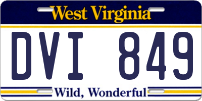 WV license plate DVI849
