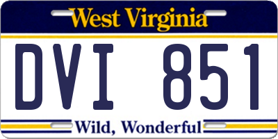 WV license plate DVI851
