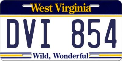 WV license plate DVI854