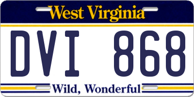 WV license plate DVI868