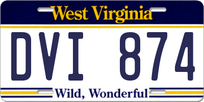 WV license plate DVI874