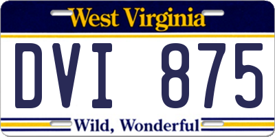 WV license plate DVI875
