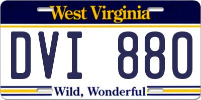 WV license plate DVI880