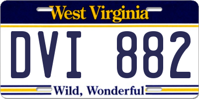 WV license plate DVI882