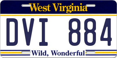 WV license plate DVI884