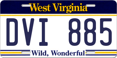 WV license plate DVI885