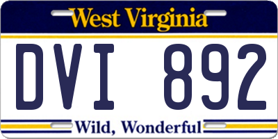 WV license plate DVI892