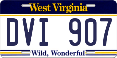 WV license plate DVI907