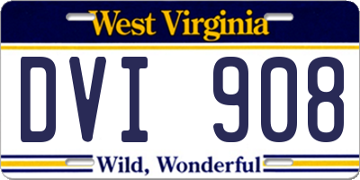 WV license plate DVI908