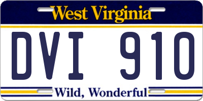 WV license plate DVI910