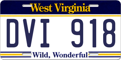 WV license plate DVI918
