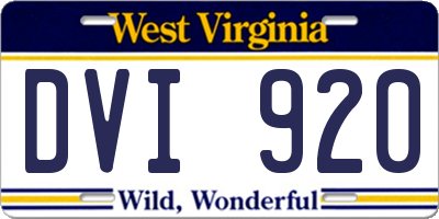 WV license plate DVI920
