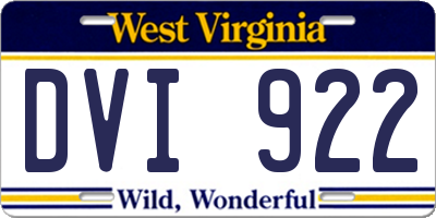 WV license plate DVI922
