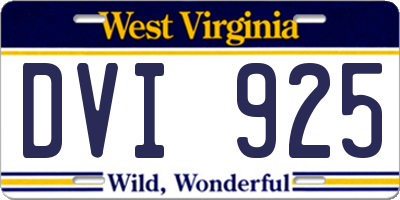 WV license plate DVI925