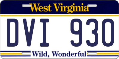 WV license plate DVI930