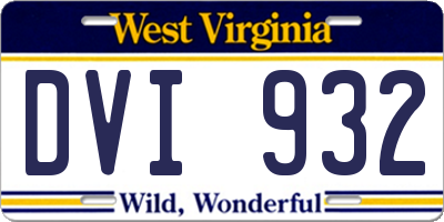 WV license plate DVI932