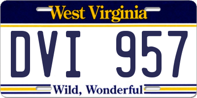 WV license plate DVI957