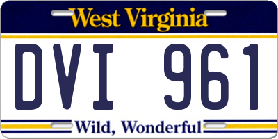 WV license plate DVI961