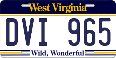 WV license plate DVI965