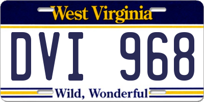 WV license plate DVI968