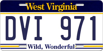 WV license plate DVI971
