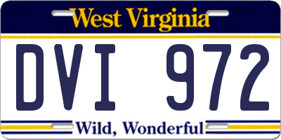WV license plate DVI972