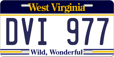 WV license plate DVI977