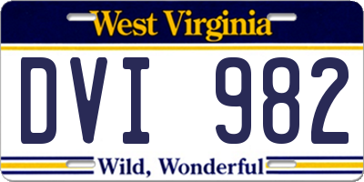 WV license plate DVI982