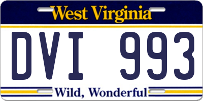 WV license plate DVI993