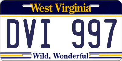 WV license plate DVI997