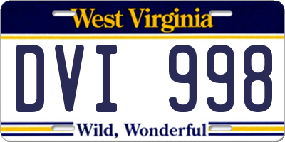 WV license plate DVI998