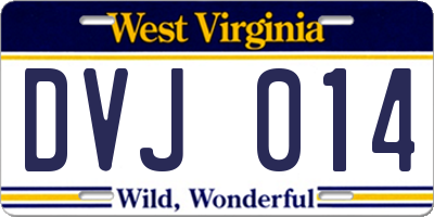 WV license plate DVJ014