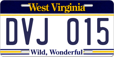 WV license plate DVJ015