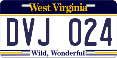 WV license plate DVJ024