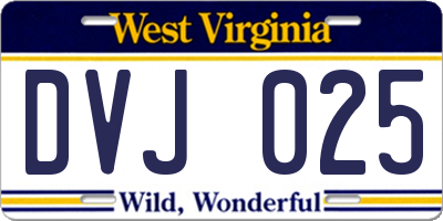 WV license plate DVJ025
