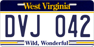 WV license plate DVJ042